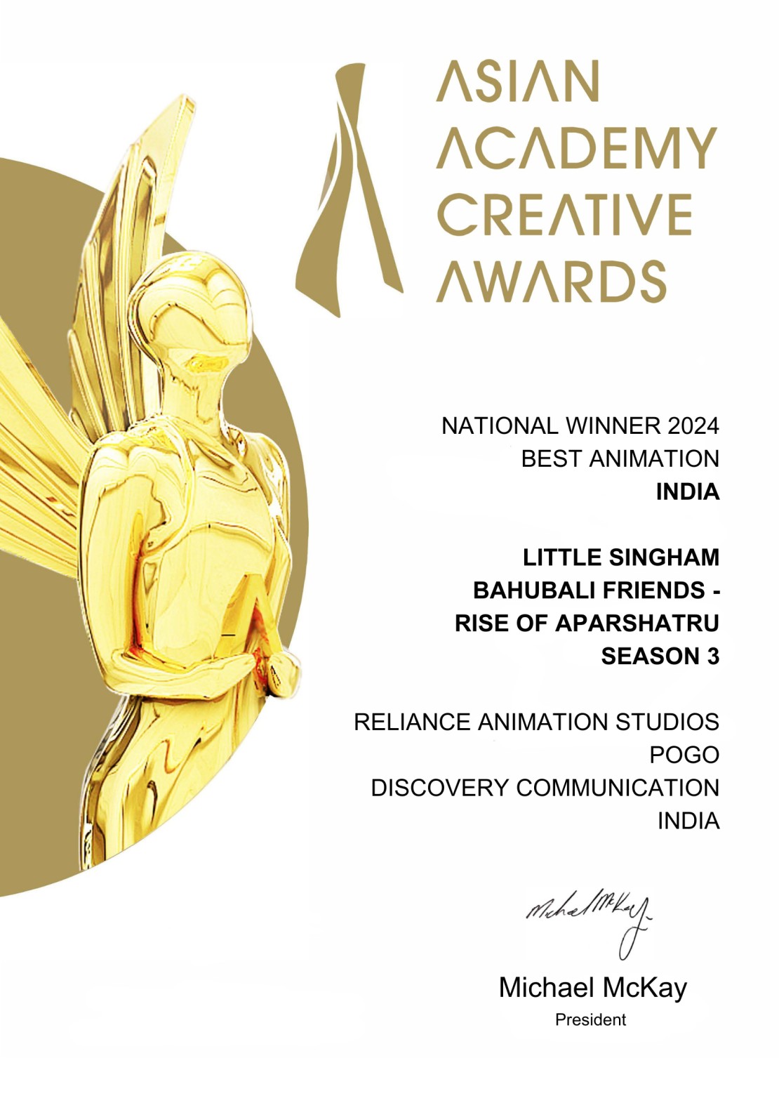 Reliance Animation — National Winner Best Animation India-2024 -  Little Singham Bahubali friends - 2024 